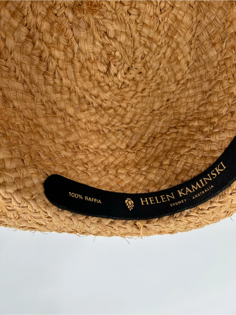 Helen Kaminski Braided Straw Sun Hat with Tassel Tie - Tan